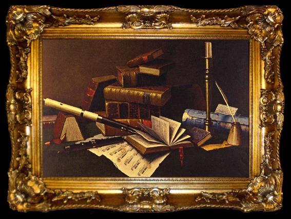 framed  William Michael Harnett Music and Literature, ta009-2